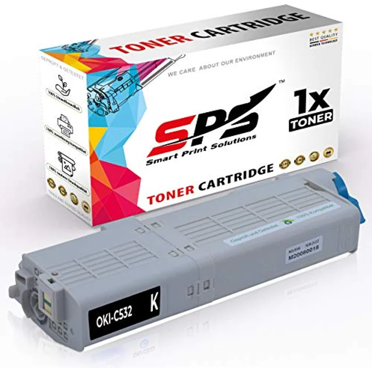 SPARSANDO SPS Drucker Toner Kompatibel für Oki C 532 DN - Schwarz, 7.000 Seiten, hohe Druckqualität und einfache Installation – Bild 1
