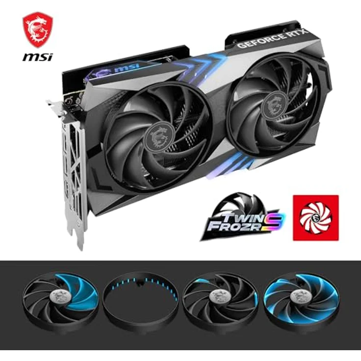 MSI GeForce RTX 4060 Ti Gaming X 16G Grafikkarte - NVIDIA RTX 4060 Ti, 16GB GDDR6 Speicher, 18Gbps, PCIe 4.0, Twin Frozr 9, RGB, DLSS3 – Bild 4
