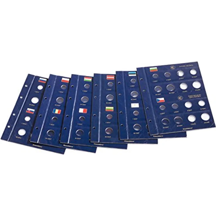 Leuchtturm VISTA Fotoalbum und Münzalbum, Band 1 für 12 Euro Kursmünzensätze, blau, inkl. Schutzkassette – Bild 2