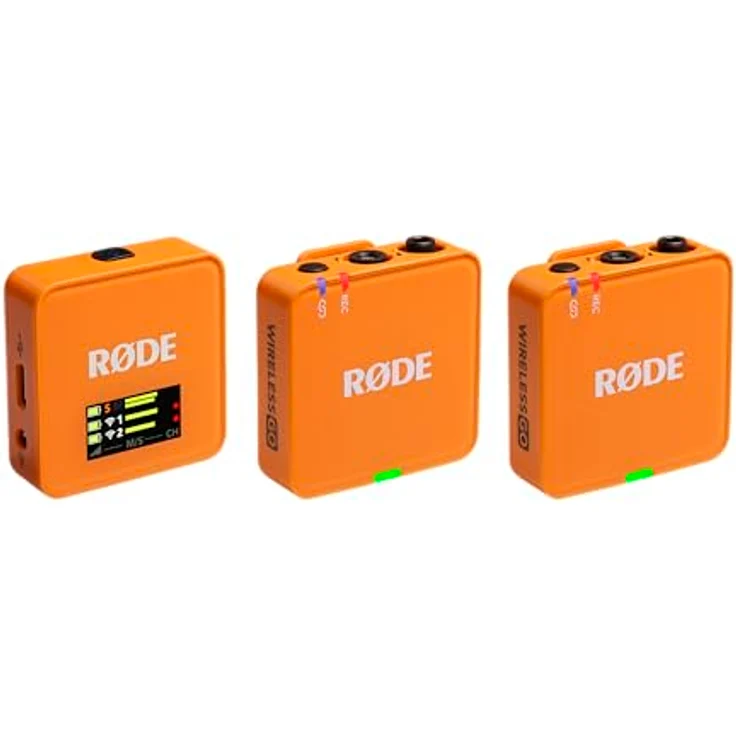 RØDE Wireless GO (Gen 3), Kompaktmikrofon mit 32-Bit Float Aufnahme, automatischer Pegelregelung und 2,4 GHz digitaler Übertragung, orange – Bild 2