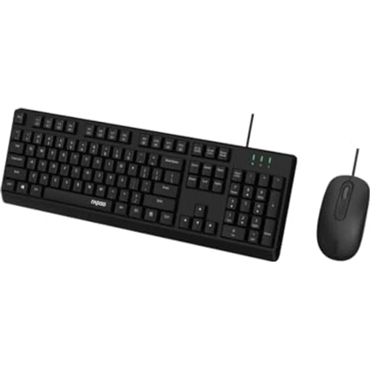 Rapoo NX1500, kabelgebundenes Tastatur-Maus-Set mit QWERTZ Layout, für PC und Laptop, schwarz – Bild 3