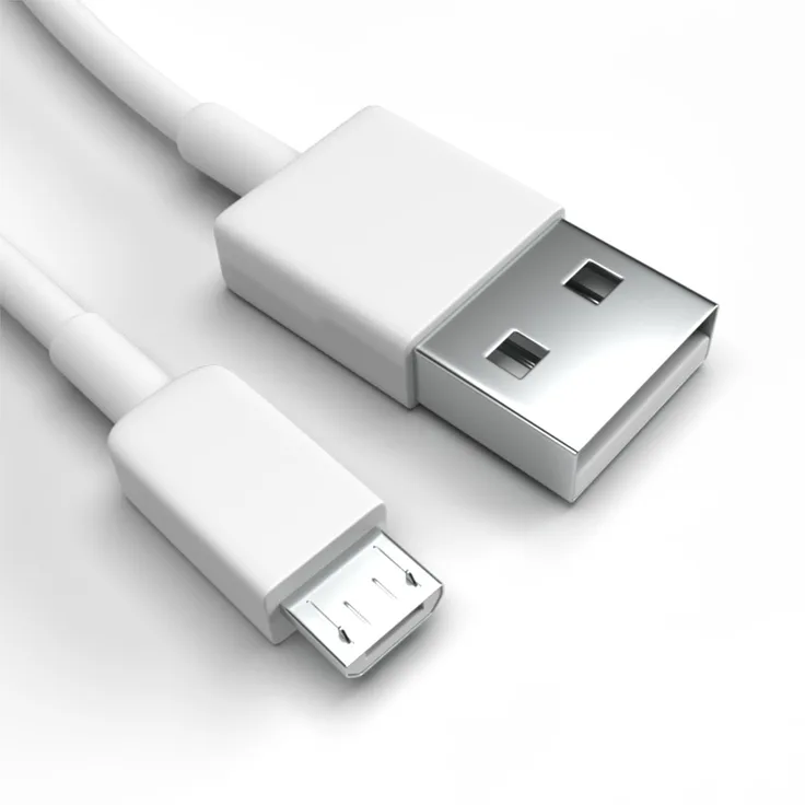 Justcom Micro-USB Ladekabel für Samsung Galaxy A10, 50 cm, Weiß, Schnellladekabel mit 1,5 A Ladeleistung und USB 2.0 Datenübertragung