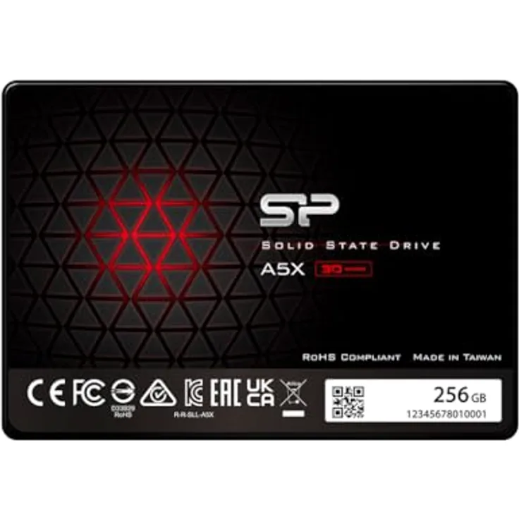 Silicon Power SP256GBSS3A55S25AY, 256GB SSD 3D NAND SLC Cache, SATA III 2.5" 7mm Interne Festplatte