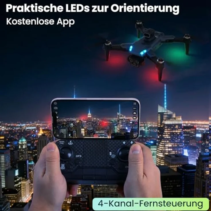 ideoon 4K Drohne C0 mit schwenkbarer Kamera, GPS, Hinderniserkennung und Follow-Me-Funktion, faltbar, bürstenloser Motor – Bild 6