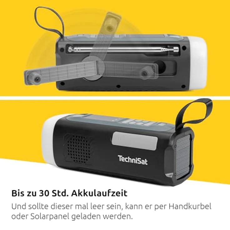 TechniSat Viola Kurbelradio, Notfallradio mit Solar & Kurbel, 4500 mAh, UKW, Bluetooth 5.3, Powerbank-Funktion, LED Taschenlampe – Bild 4