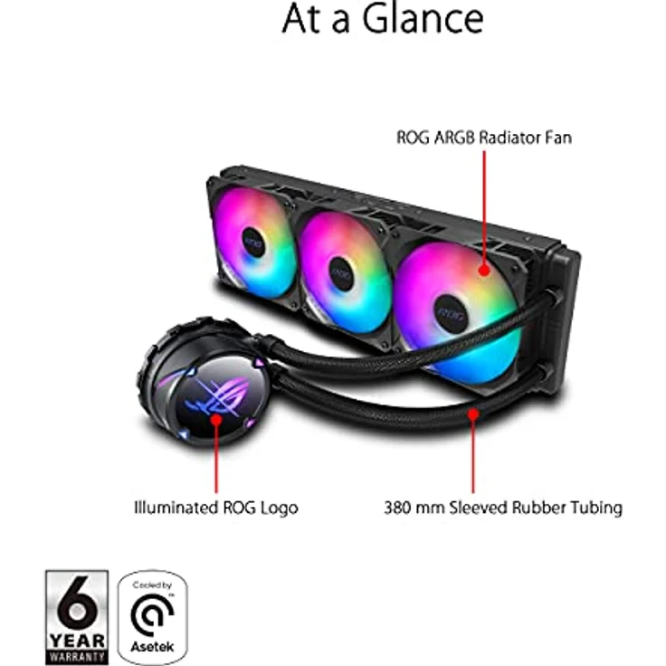 ASUS ROG Strix LC II 360 ARGB All-in-One Flüssig-CPU-Wasserkühlung (Aura Sync) – Bild 2