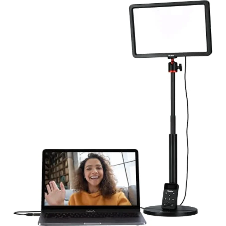 Rollei Lumis Key-Light Pro, LED Videolicht inkl. Tischstativ und Einer Fernbedienung am Kabel. Große Bi-Color Desktop-Leuchte mit 192 dimmbaren LED´s (96 Warmweiss + 96 Kaltweiss) – Bild 2