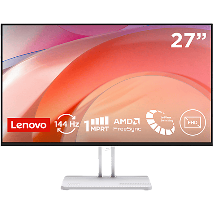 LENOVO L27-45, 27 Zoll Full-HD Monitor, 1 ms Reaktionszeit, 144 Hz, 3.000.000:1 Kontrastverhältnis
