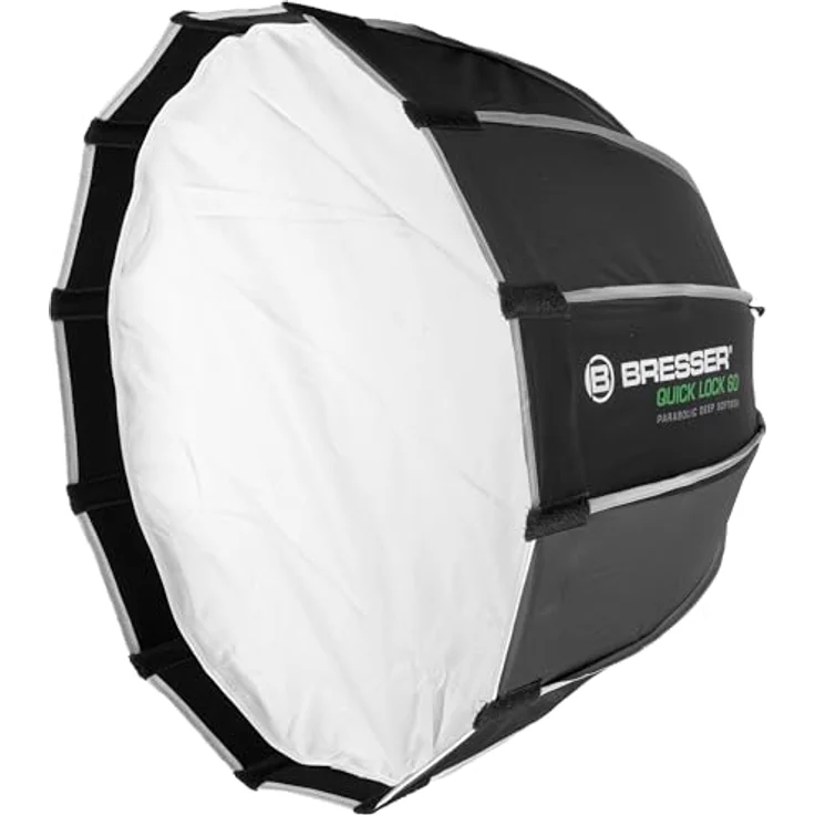 Bresser Parabol Softbox 60 cm, Quick Lock System, Bowens-Anschluss, Innen- und Außendiffusor, Wabengitter für Porträt- und Produktfotografie – Bild 3