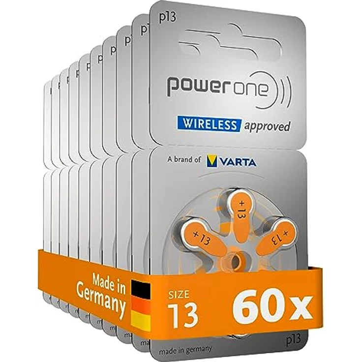 Varta PowerOne P 13 - Hörgerätebatterie PR48 - 310 mAh 1,4 V (60 Stück) – Bild 2