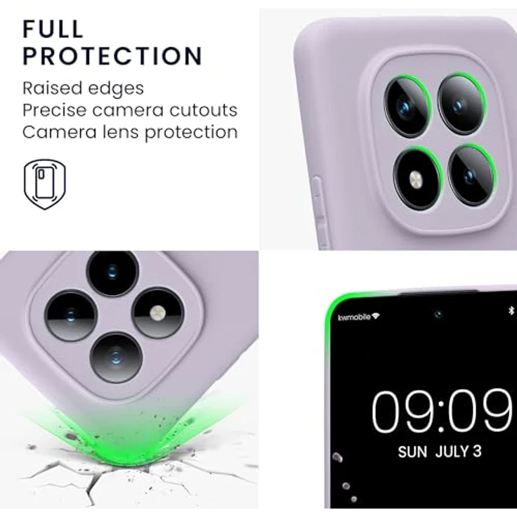 kwmobile Handyhülle kompatibel mit Xiaomi Redmi Note 15 Pro 4G, weiche Silikon Hülle in Lavendel mit rutschfester Oberfläche und präzisen Ausschnitten – Bild 3