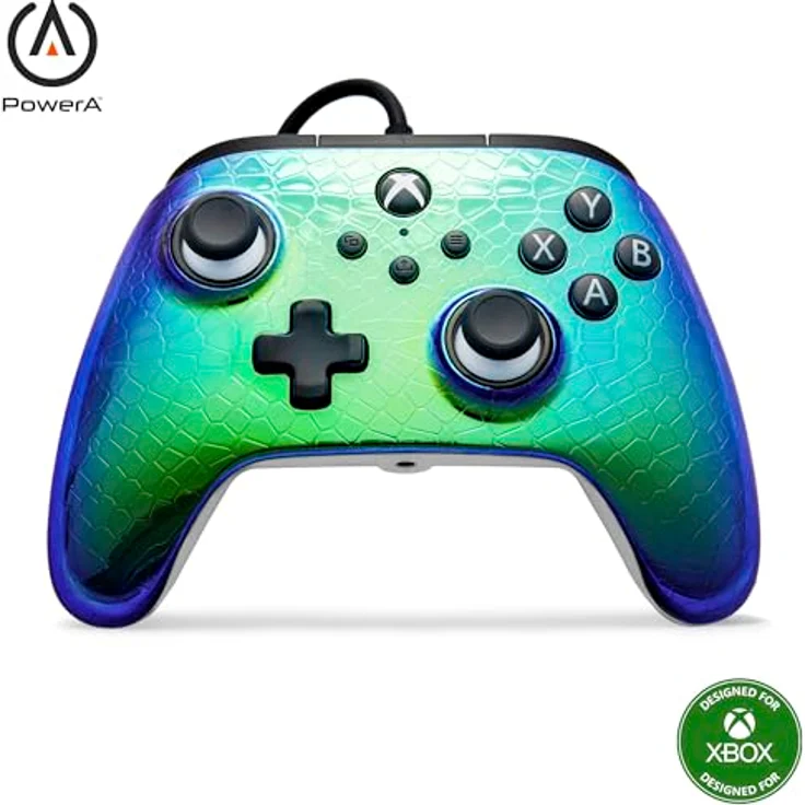 PowerA Advantage Kabelgebundener Controller Raptor Chrome (Xbox Series X), ergonomisches Gamepad mit 3 m USB-C-Kabel, erweiterbaren Gaming-Tasten und Doppel-Vibrationsmotoren – Bild 1