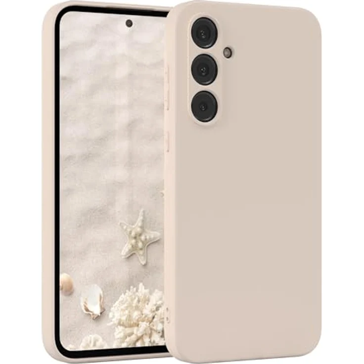 EAZY CASE Silikonhülle für Samsung Galaxy A35, beige TPU Case mit Kameraschutz, dünn und stoßfest, kratzresistent, kompatibel mit Handykette – Bild 1