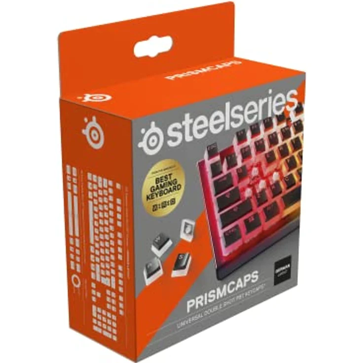 SteelSeries PrismCaps – Double-Shot-Tastenset mit „Pudding“-Optik – Kompatibilität mit allen gängigen mechanischen Tastaturen – MX-Stößel – Schwarz (Deutsches Tastaturlayout) – Bild 1