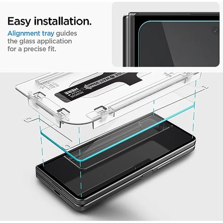 Spigen Glas.tR EZ Fit Schutzfolie kompatibel mit Samsung Galaxy Z Fold 5, 2 Stück Schutzglas für externe Display, Kratzfest, Hüllenfreundlich, Touch reaktiv – Bild 5