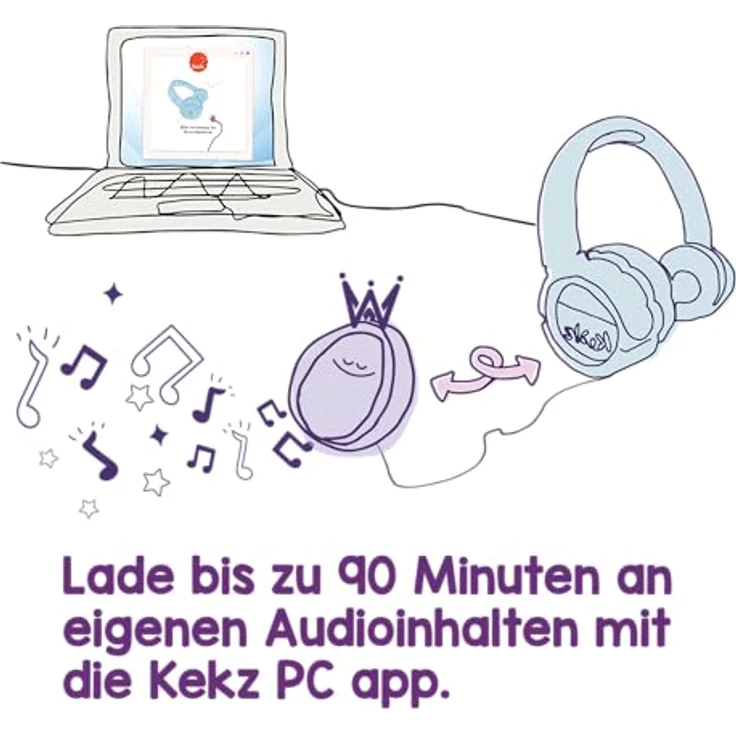 Kekz Kekzhörer inkl. Wunderkekz + Cookie Crew Kopfhörer, On-Ear mit Lautstärkebegrenzung 85dB und Click & Play System für Kinder – Bild 2
