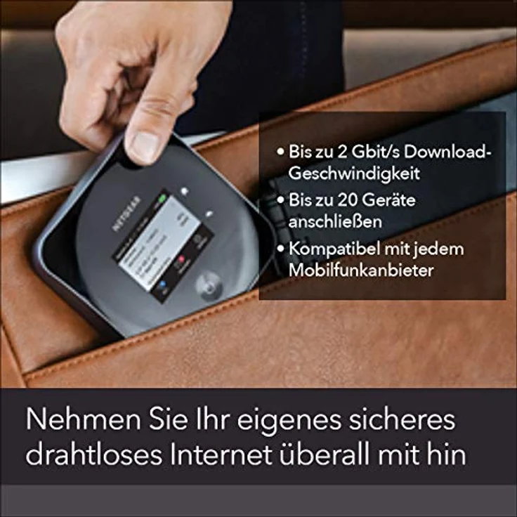 Netgear Nighthawk M2 Mobiler WLAN Router - 4G LTE Router MR2100 (bis zu 2 GBit-s Download-Geschwindigkeit, Hotspot für bis zu 20 Geräte, WiFi überall einrichten, für jede SIM-Karte freigeschaltet) – Bild 2
