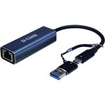 D-Link DUB-2315 USB-C/USB auf 2.5 Gigabit Ethernet Adapter (USB-C Thunderbolt 3 oder USB 3.0 auf RJ45 2.5 Gigabit LAN für PC, MacBook Pro, MacBook Air, iPad Pro, Chromebook, Surface Pro u.w.)