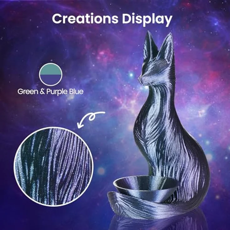 ERYONE Glitter PLA Filament, 1.75mm, Dual Color Burnt Titanium Green & Purple Blue, 1kg/Spool, präzise Druckqualität für FDM 3D-Drucker – Bild 4