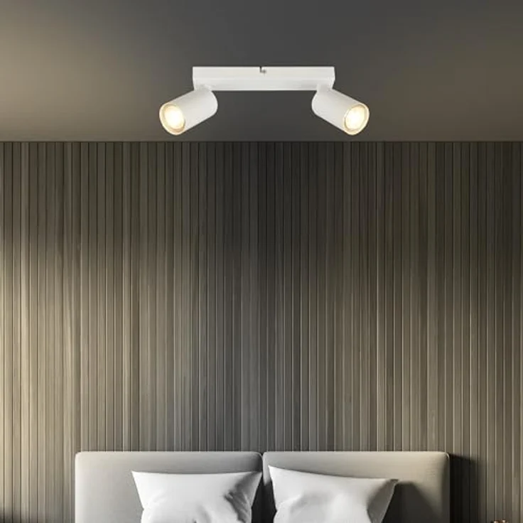 BRILONER Deckenlampe schwenkbar, GU10 Fassung, max. 9 W, 25,5 cm, Weiß - Moderne Wohnzimmer- und Schlafzimmerlampe – Bild 3