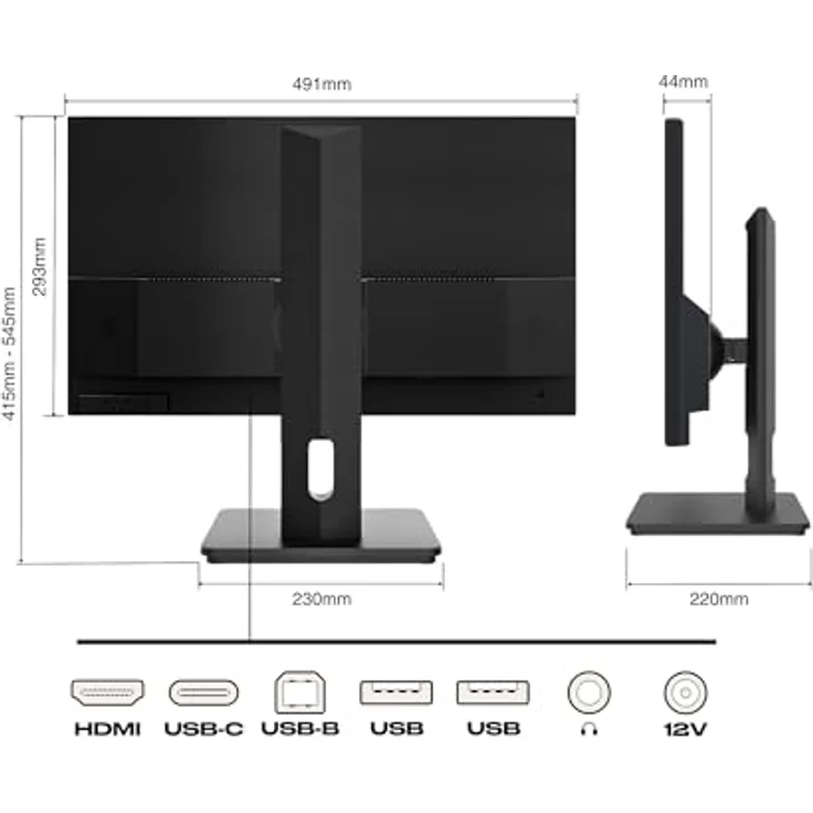 JapanNext JN-I215FLFHSP-C65W, 21,5 Zoll IPS Full HD Monitor mit HDR, USB-C (65W), Höhen- & Neigungsverstellung, G-Sync/FreeSync, integrierten Lautsprechern, 2 Jahre Garantie – Bild 3