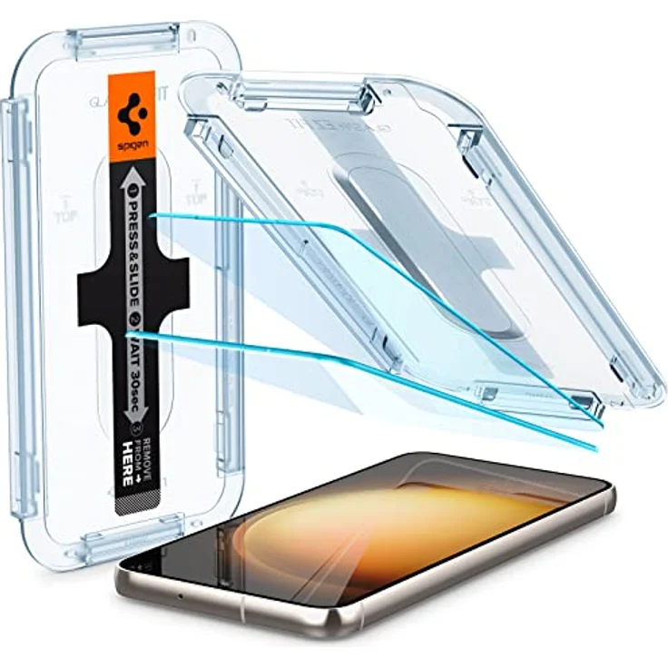 Spigen Glas.tR EZ Fit Schutzfolie kompatibel mit Samsung Galaxy S23, 2 Stück, Kratzfest, Kristallklar, 9H Härte Folie – Bild 1