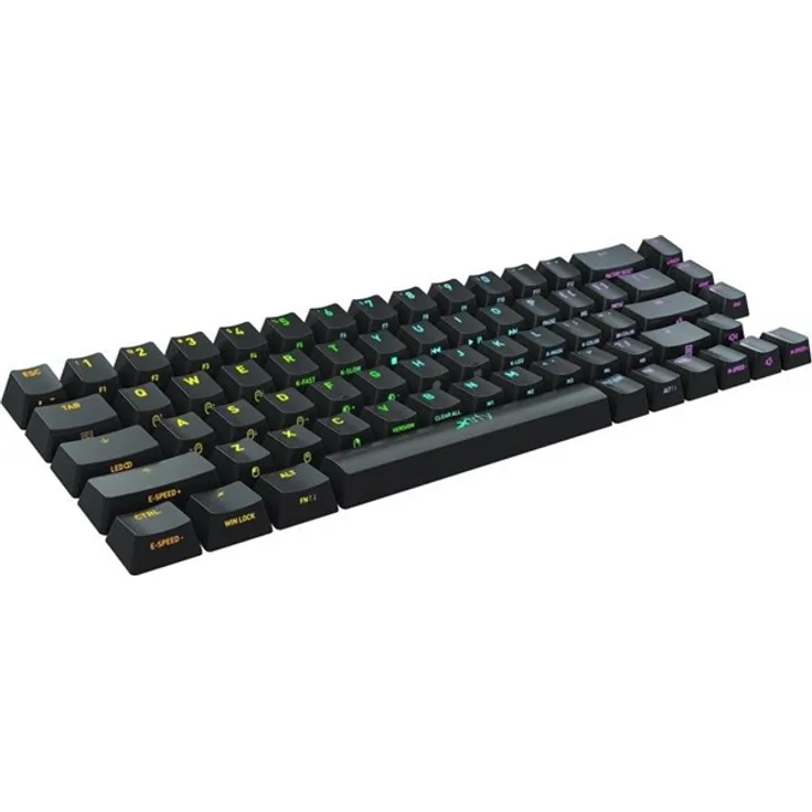 Xtrfy K5 Compact Base Keycaps Black Nordic, 68 Tasten ISO-Layout, verstärkter ABS-Kunststoff