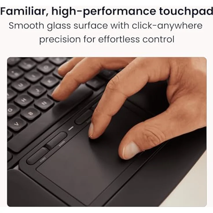 Contour Touch Ergonomic Touchpad, verkabelt mit Glasoberfläche und Shortcut-Tasten, Schwarz – Bild 3