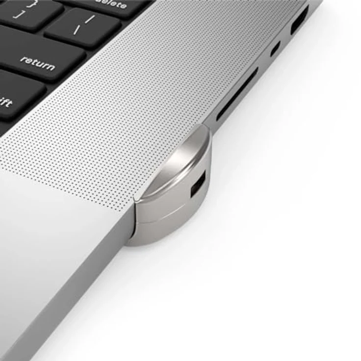 Compulocks Ledge Lock Slot Adapter MBPR14LDG01KL, Sicherheitskabelschlossadapter für MacBook Pro, schwarz-silber, ultraleicht, einfache Installation – Bild 4
