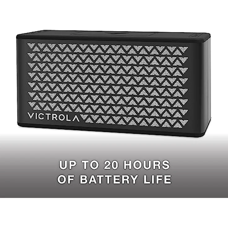 Victrola Music Edition 2 Tisch-Bluetooth-Lautsprecher, IP67 Wasser- und staubdicht, 20 Stunden Akkulaufzeit, Multi-Lautsprecher-Kopplung, Premium-Sound und passiver Bass-Heizkörper, Schwarz – Bild 4