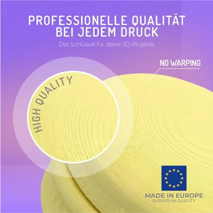WINKLE PLA HD Filament 1.75mm Bananengelb, 300g Spule, kompatibel mit FDM Druckern, Maßgenauigkeit +/- 0.05mm – Bild 2