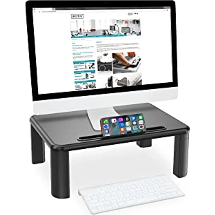 DIGITUS Ergonomische Monitor-Erhöhung - 3 Höhen Bildschirm-Ständer - Traglast 10 kg - Tablet- & Smartphone-Ständer – Bild 5