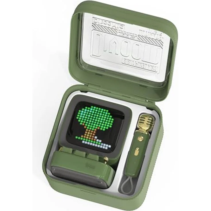 Divoom DitooMic, Bluetooth Lautsprecher mit 8 Stunden Akkubetrieb und Mini-Wireless-Mikrofon, Grün – Bild 3