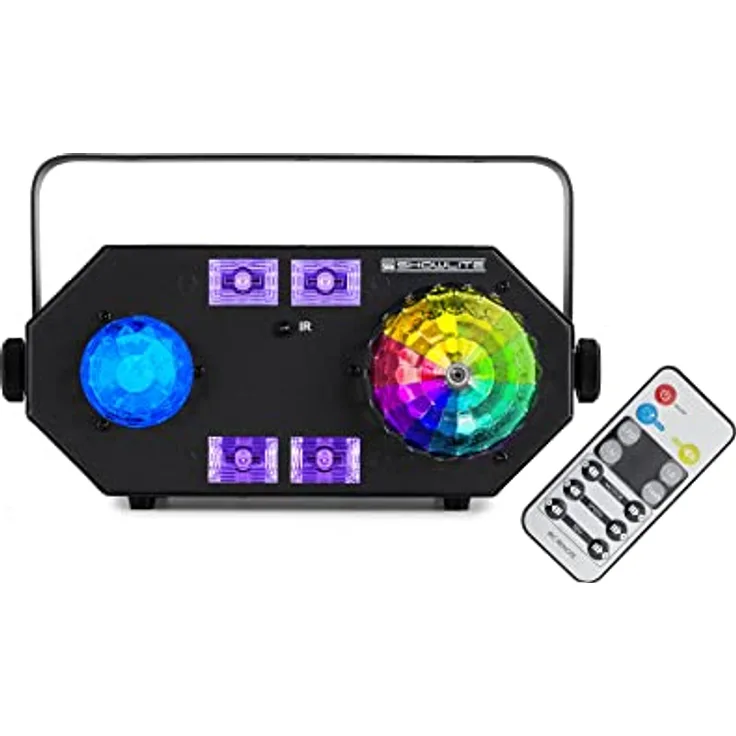 Showlite MEL-4 Multi-Effect-Light - UV-, Strobe-, Waterfall-, Magicball-, Automatik- und Musikmodus - Ideale Deko-Lampe für Partys, Discos, Clubs, Bars, DJs, Bühnen