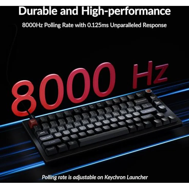 Keychron V1 8K, 75% Kabelgebundene Mechanische Tastatur, programmierbar über QMK/VIA, Hot-Swappable Super Banana-Schaltern, 8000 Hz Abtastrate, RGB-LED für Mac, Windows und Linux – Bild 3