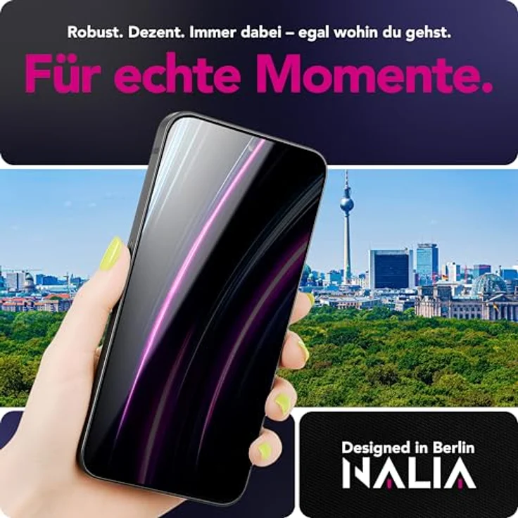 NALIA AntiSpyX, Privacy Schutzglas für Samsung Galaxy S25 FE, 9H Härte, Anti-Spy, kratzfest, touch-sensitiv, hüllen-kompatibel, inkl. Reinigungskit – Bild 4