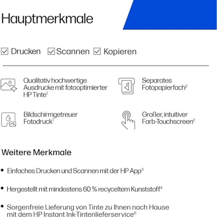 HP ENVY Photo 7930, Multifunktionsdrucker Tintenstrahl A4, Scanner und Kopierer, Farb-Druckqualität – Bild 4