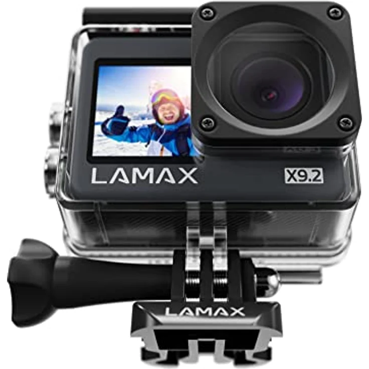 LAMAX X9.2 Action Cam, MAXsmooth Stabilisierung, bis 40 m Wasserdicht, 4K, 22 Zubehörteile, DISPLAY AUF DER VORDER- UND RÜCKSEITE, WI-FI-ÜBERTRAGUNG – Bild 4