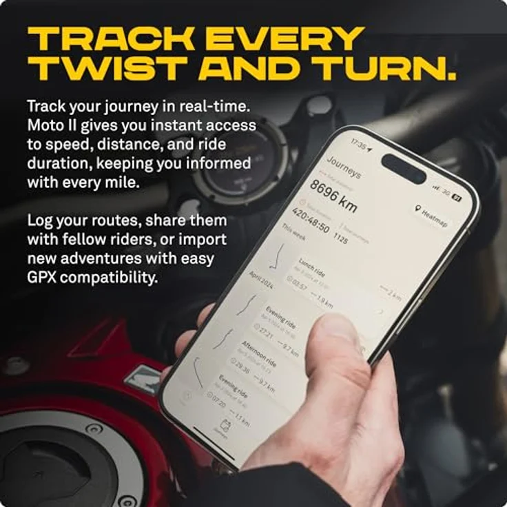 Beeline Moto II, GPS-Navigationsgerät für Motorräder, wasserdicht, 14 Stunden Akkulaufzeit, schwarz – Bild 7
