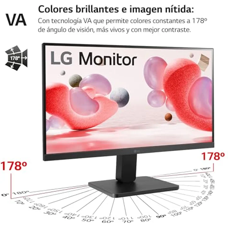 LG 22MR410-B Desktop-PC-Monitor 22 Zoll – VA-Display, FHD-Auflösung (1920 x 1080), 100 Hz, AMD FreeSync, Gaming-Funktionen, Eye-Care - Schwarz – Bild 2