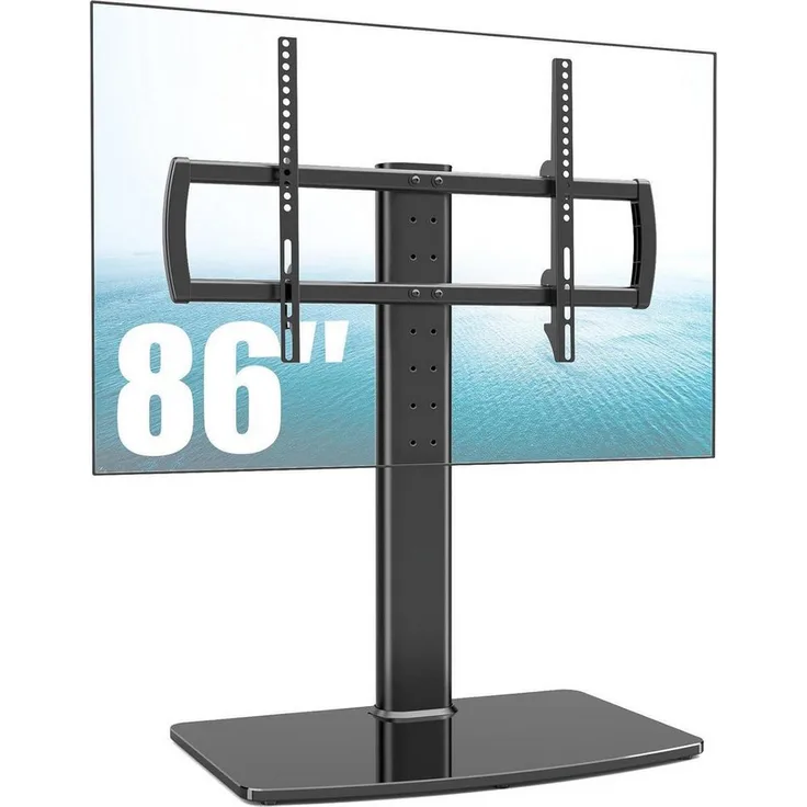 LuxusKollektion TV Standfuß Universal Höhenverstellbar für 40-86 Zoll LCD LED, schwarz, mit Kabelführung und 66 kg Tragkraft