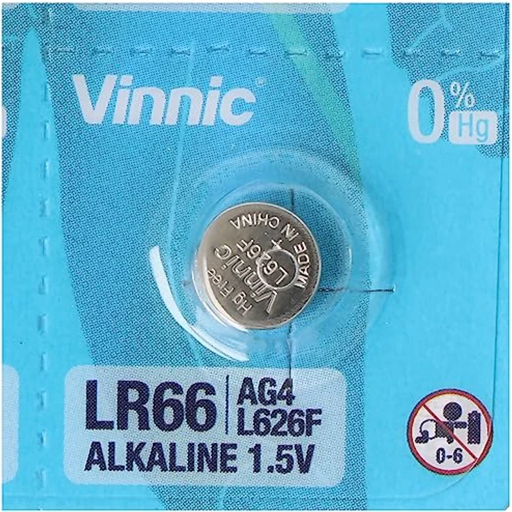VINNIC 10er Set AG 4 Batterie, LR66, L626F, V376, V377 Knopfzelle LR626 Batt Knopfzelle, Alkaline Knopfzelle LR66, 1.5 Volt, 10er Blister, für Spielzeug und elektronische Kleingeräte – Bild 2