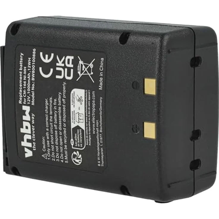 VHBW Akku, geeignet für Funkgerät, Walkie Talkie Icom IC-A22, IC-A22E, IC-A3, IC-A3E 1000 mAh, 12 V, NiMH – Bild 10