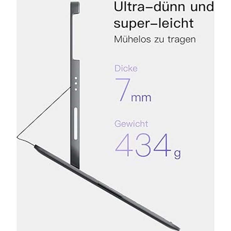 Inateck Ultraleichte Tastatur Hülle für iPad 10 Gen 2022,iPad Air 5/4 (2022/2020),iPad Pro 11 4/3/2/1,Hoch-/Querformat Verwenden, QWERTZ, mit Stifthalter, BK2007 – Bild 3