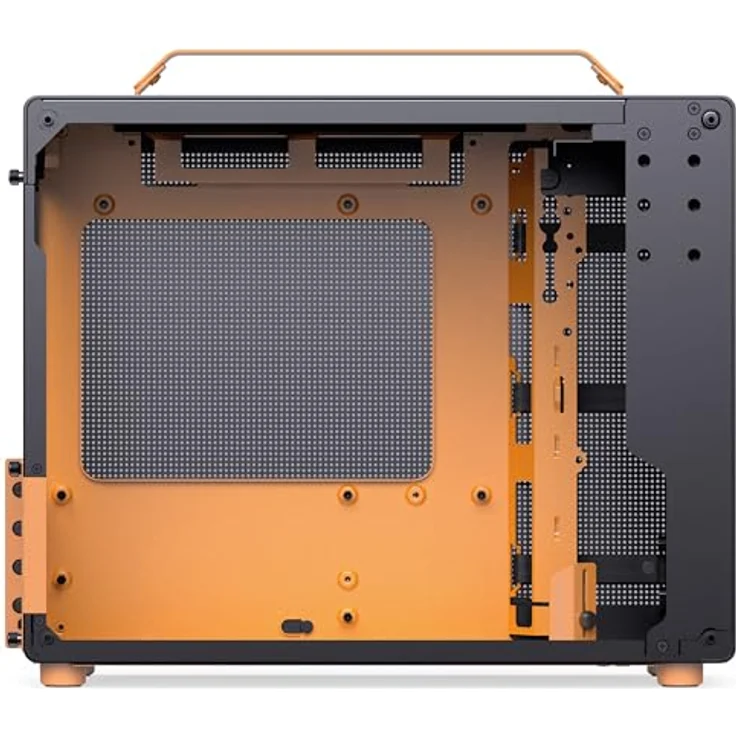 Jonsplus Z20 Micro-ATX Gehäuse, mit Tragegriff - schwarz/orange, Gaming-Gehäuse aus hochwertigem Stahl, für SFX-PSUs und Mini-ITX/Micro-ATX-Mainboards, GPU bis 363 mm und 2x 2,5-Zoll-Laufwerke – Bild 6
