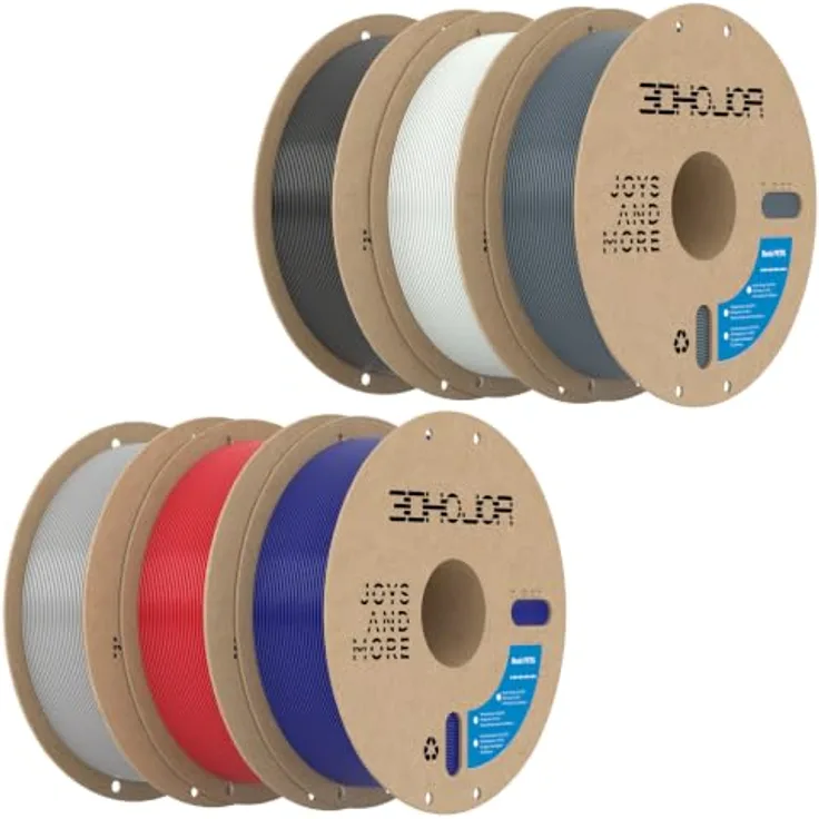3DHoJor PETG Filament Set 1.75mm, 6kg, 6 Farben, hohe Zähigkeit und Druckqualität