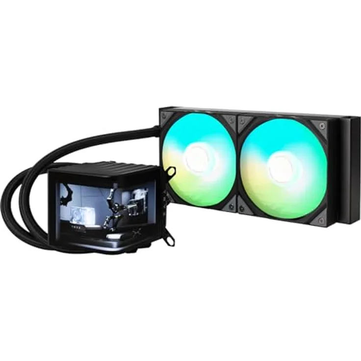 TRYX TRYX Panorama 240 ARGB Schwarz 240mm AIO mit 6,5" AMOLED Curved Display und 3D-anamorphem Effekt Intel LGA 1851/1700/1200/115X AMD AM5/AM4