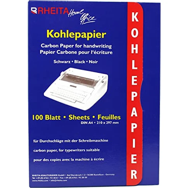 Rheita Kopierpapier Kohlepapier - A4, 100 Blatt, schwarz - ideal für Kopien und Zeichnungen – Bild 2