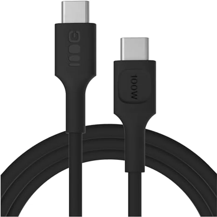 Green Cell PowerFlex USB-C Kabel 100W 200cm – Extra langes 2m Schnellladekabel mit 480 Mbps für iPhone 16, iPad, MacBook, Laptop – Flexibles Silikonkabel in Schwarz – Bild 1