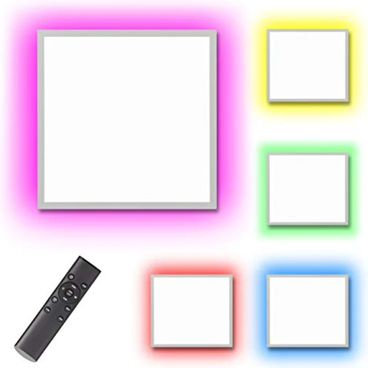 Northpoint LED Deckenpanel mit RGB Hintergrundbeleuchtung (Quadrat 45x45cm) - Dimmbar, Nachtlichtfunktion, warmweiß/kaltweiß – Bild 1